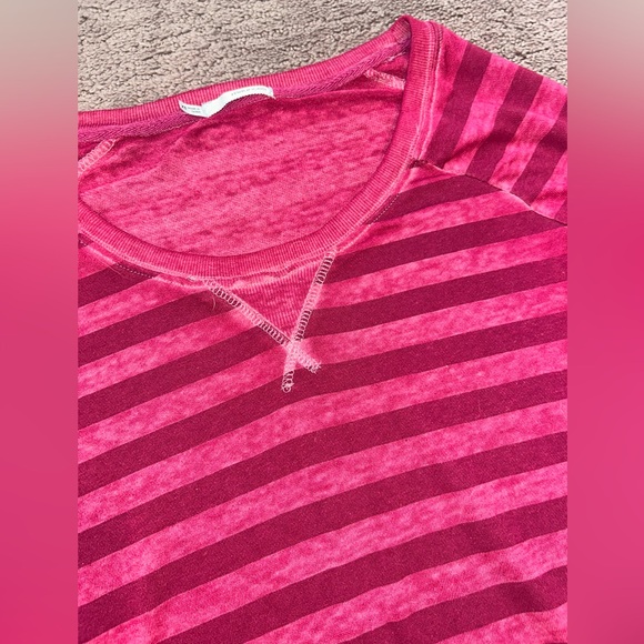 Maurices Pink Striped Scoop Neck Sweater | Lightweight Layering Knit | XS - Picture 7 of 10